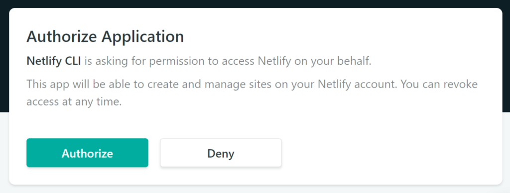 Authorize Netlify CLI