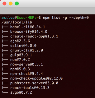 Listing npm packages